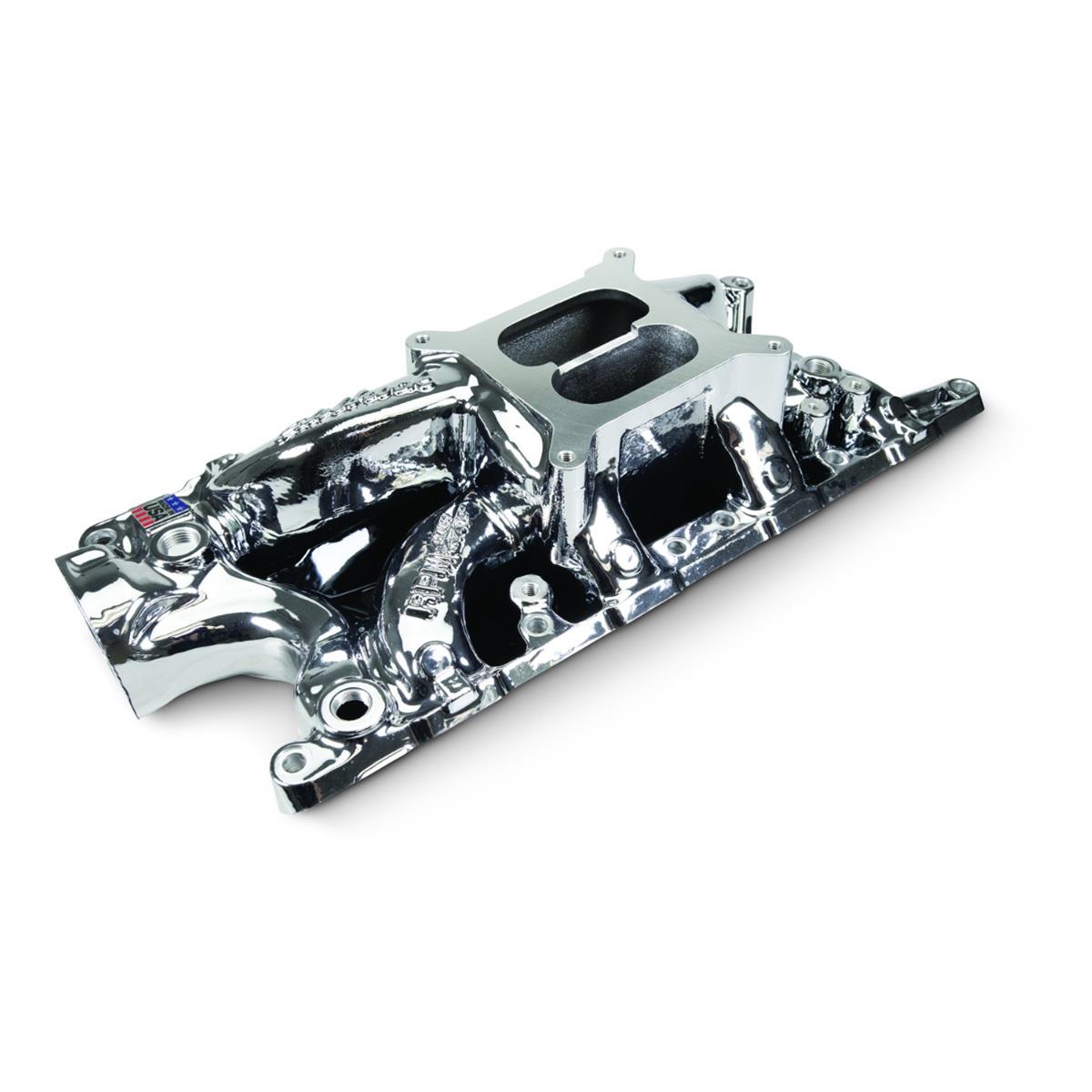 Edelbrock 7121-CP Performer RPM Ford Small Block 302 Intake Manifold, Chrome Plasma Finish